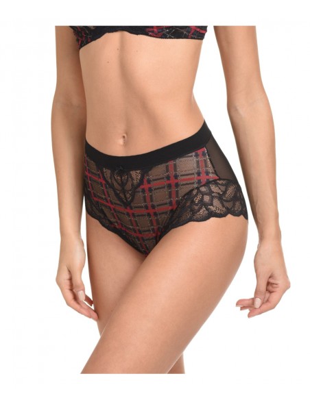 Miss Rosy Γυναικείο Boxer Ψηλόμεσο Check Lace