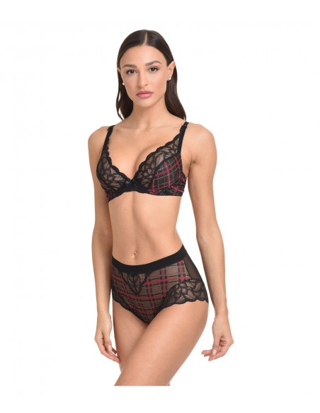 Miss Rosy Γυναικείο Boxer Ψηλόμεσο Check Lace