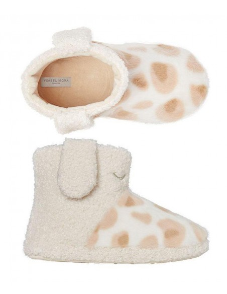 Ysabel Mora Παιδικές Παντόφλες-Μποτάκια Κορίτσι Πλεκτές Καμηλοπάρδαλη