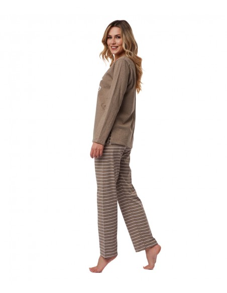 Minerva Women's Pyjama Cat Love Sleep