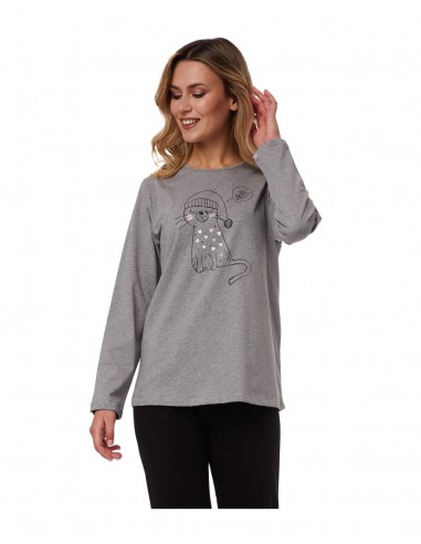 Minerva Women's Pyjama Cat Dreaming Fish