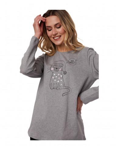 Minerva Women's Pyjama Cat Dreaming Fish