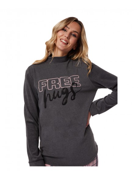 Minerva Γυναικεία Πυτζάμα Fleece Free Hugs