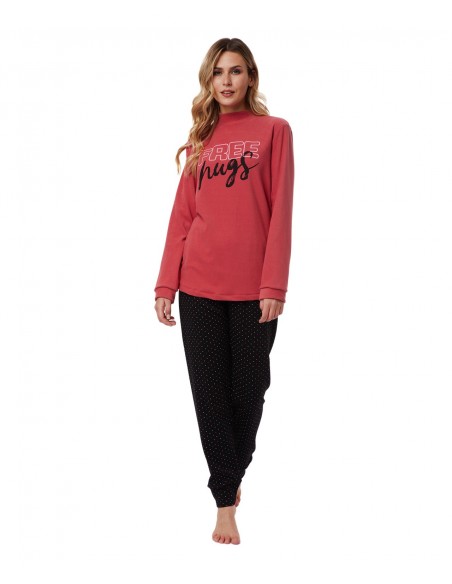 Minerva Γυναικεία Πυτζάμα Fleece Free Hugs