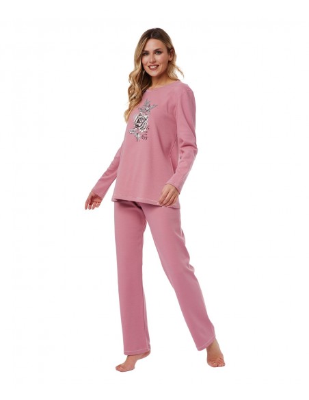 Minerva Γυναικεία Πυτζάμα Fleece Stars Rose