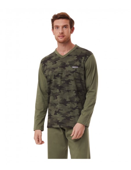 Minerva Men's Pyjama Army Scan Lines