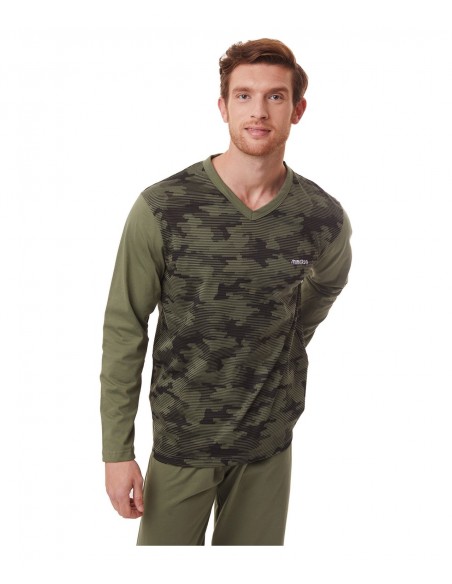 Minerva Men's Pyjama Army Scan Lines