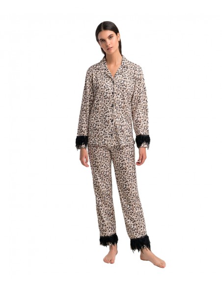 Γιώτα Γυναικεία Πυτζάμα Leopard Feather