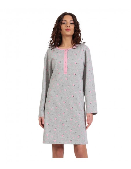 Lydia Creations Γυναικείο Σετ Νυχτικό Ρόμπα Λουλουδάκι