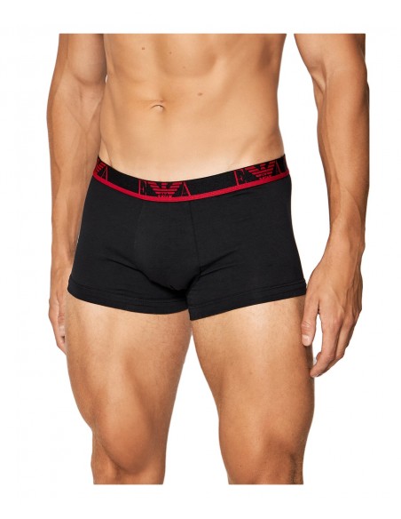 Emporio Armani Ανδρικό Boxer Black Colour Stripe EA Logo - Τριπλό Πακέτο