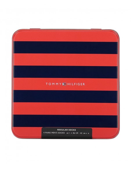 Tommy Hilfiger Ανδρικές Κάλτσες Stripe Tin Συσκευασία Δώρου - 4 Ζεύγη