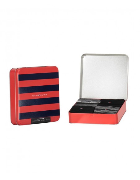 Tommy Hilfiger Men's Socks Stripe Tin Gilf Box - 4 Pairs