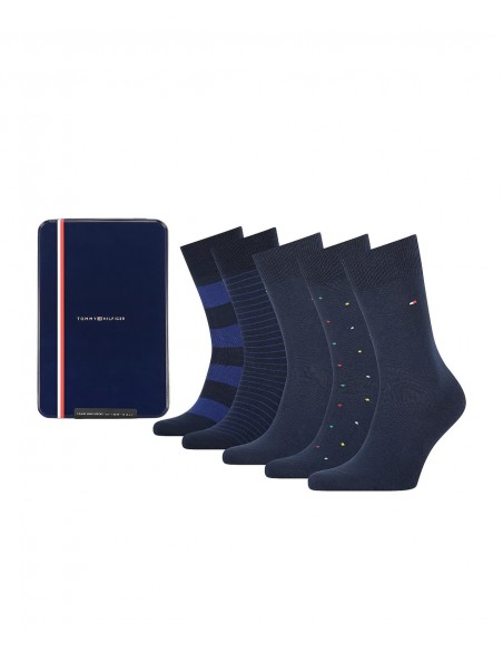 Tommy Hilfiger Ανδρικές Κάλτσες Stripe Dot Tin Συσκευασία Δώρου - 5 Ζεύγη