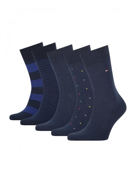 Tommy Hilfiger Men's Socks Stripe Dot Tin Gilf Box - 5 Pairs